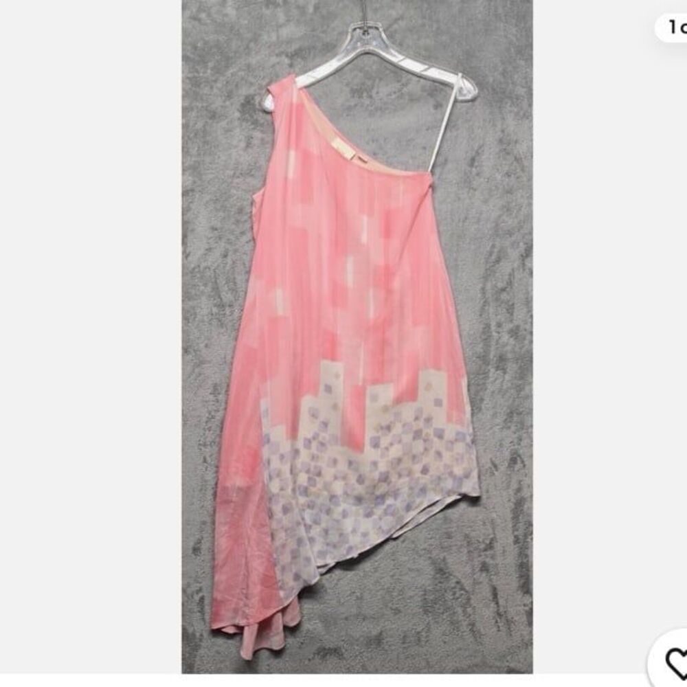 Anthropologie Maeve Dress Womens Size 0 Pink Silk Pastel Avalonne One Shoulder
